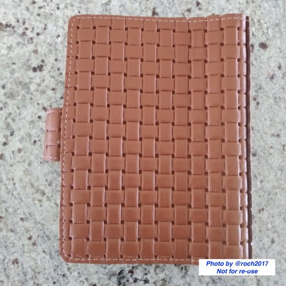 A7 Ring Binder Basket Weave Embossed Leather Planner - Picture 2 of 10